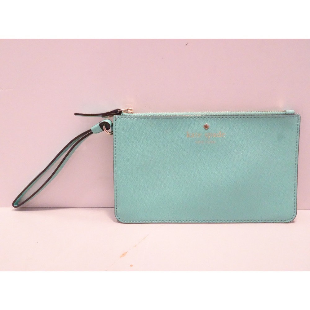 Kate Spade New York Turquoise Saffiano Leather Wristlet Pouch